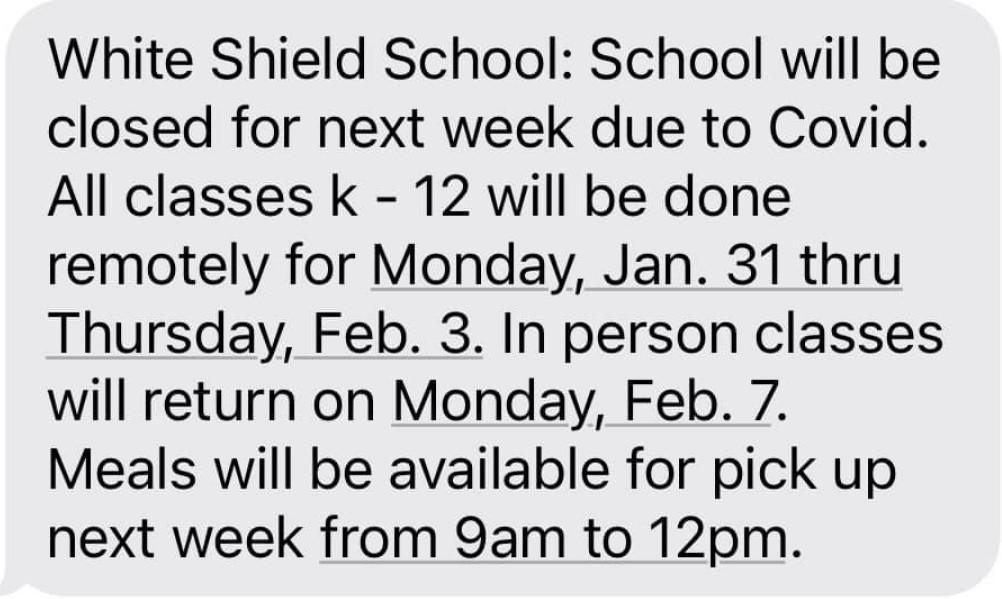 White Shield School Closed Due to COVID-19