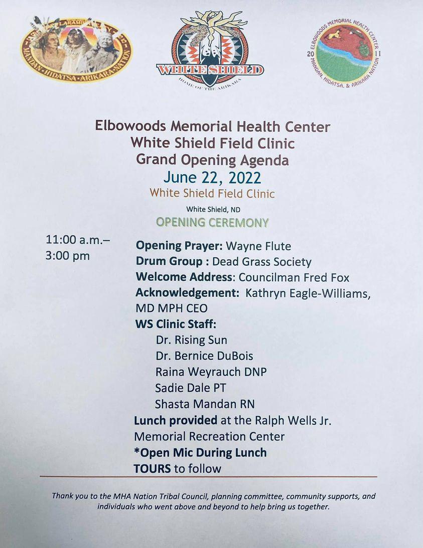 *Grand Opening* Elbowoods Memorial Health Center