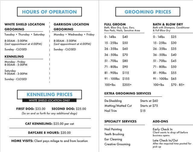 Nishu Bay Kennel & Grooming hours & services