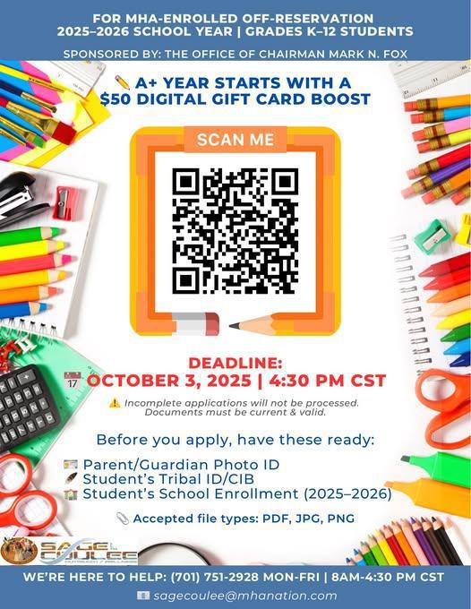 MHA Off Rez K-12 Students
