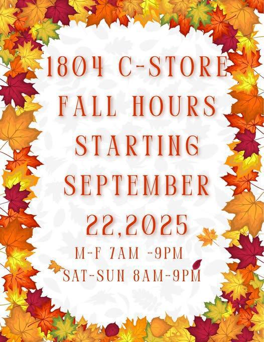 1804 C-Store Fall Hours