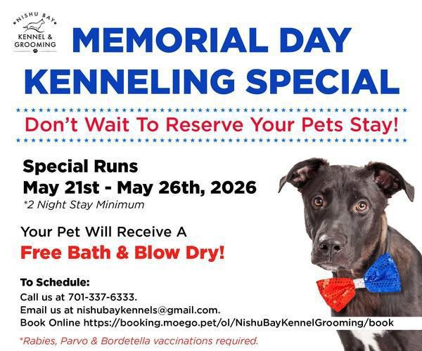 Memorial Day Kenneling Special