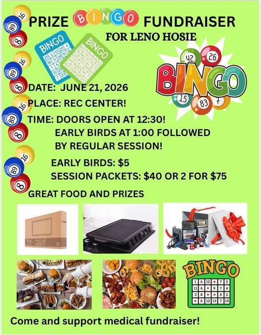 Medical Fundraiser BINGO
