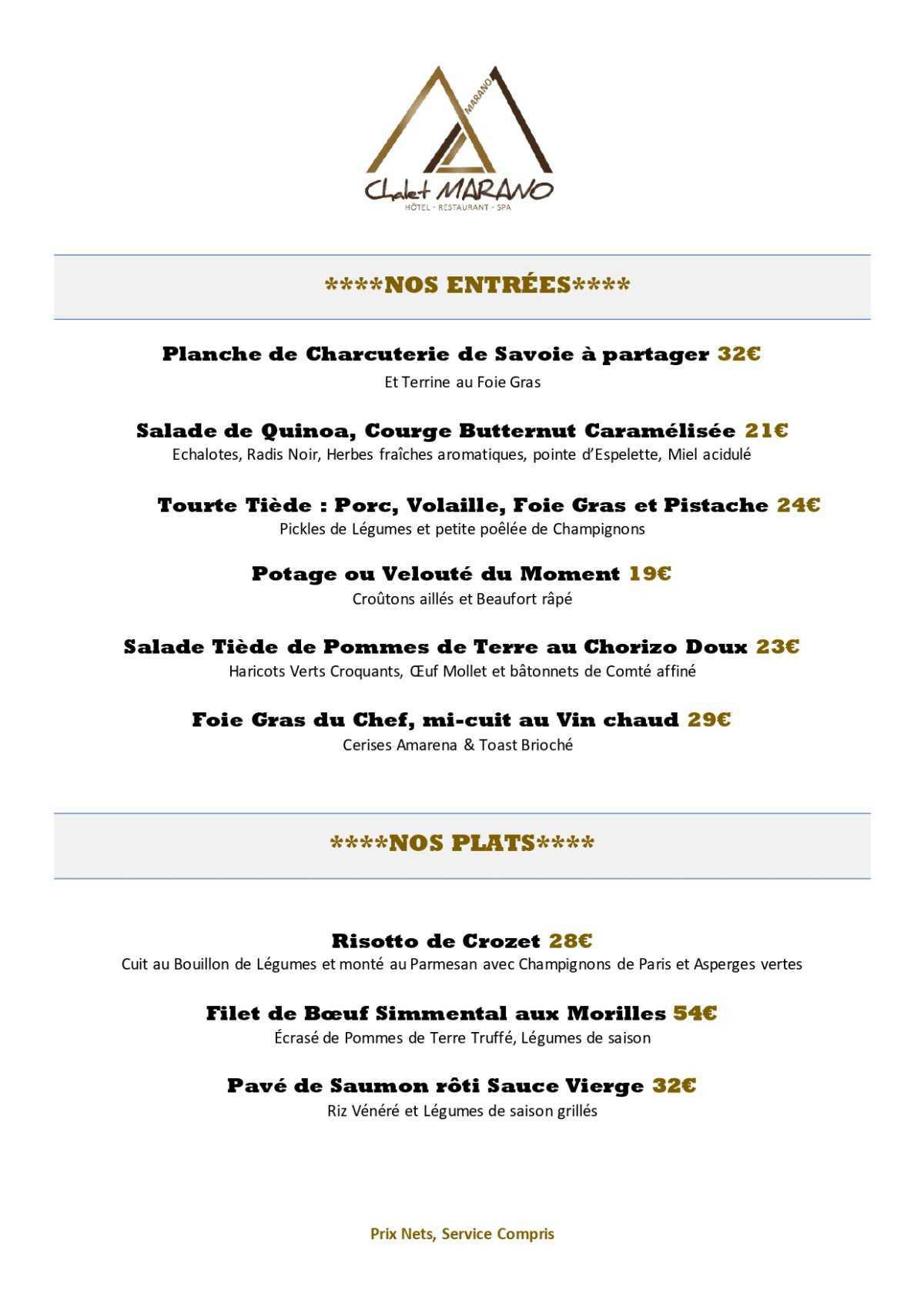 Carte et Menu