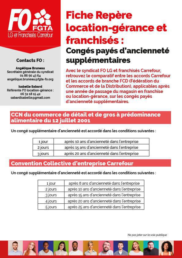 Congés payés d'ancienneté supplémentaire