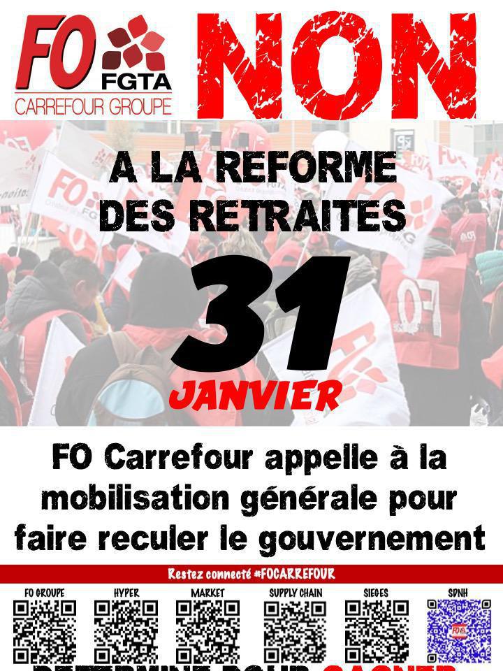 Réforme des retraites : FO Carrefour mobilisé