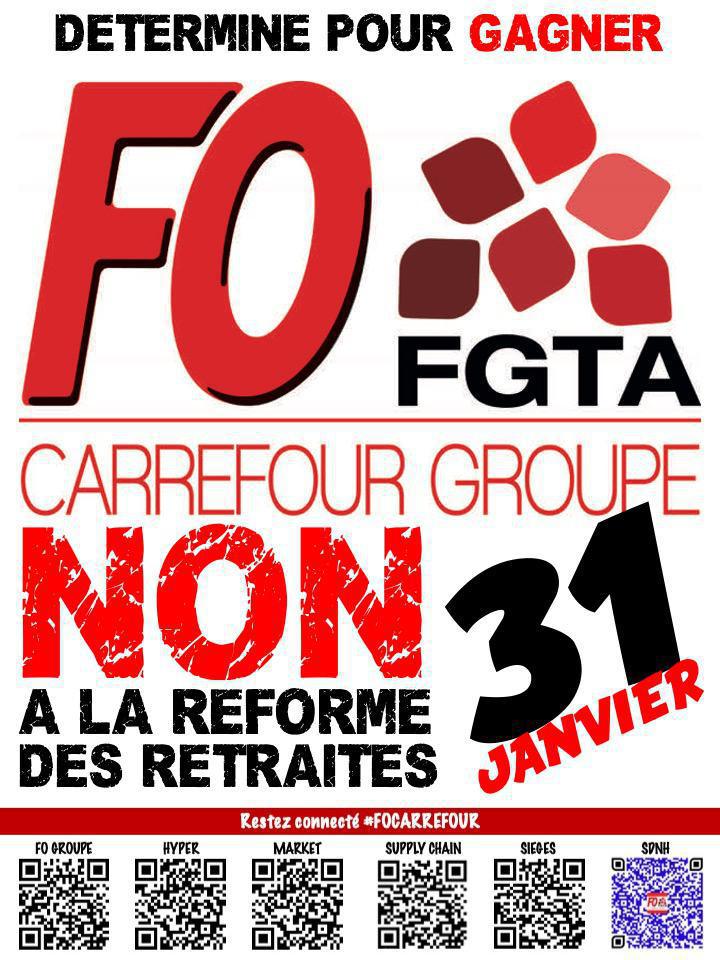 Réforme des retraites : FO Carrefour mobilisé