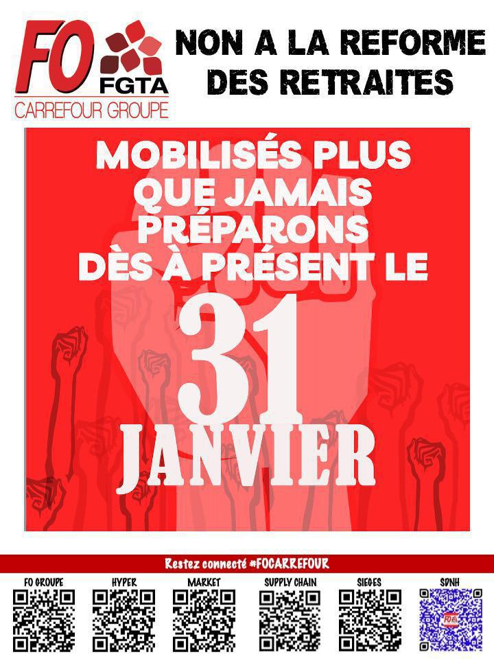 Réforme des retraites : FO Carrefour mobilisé