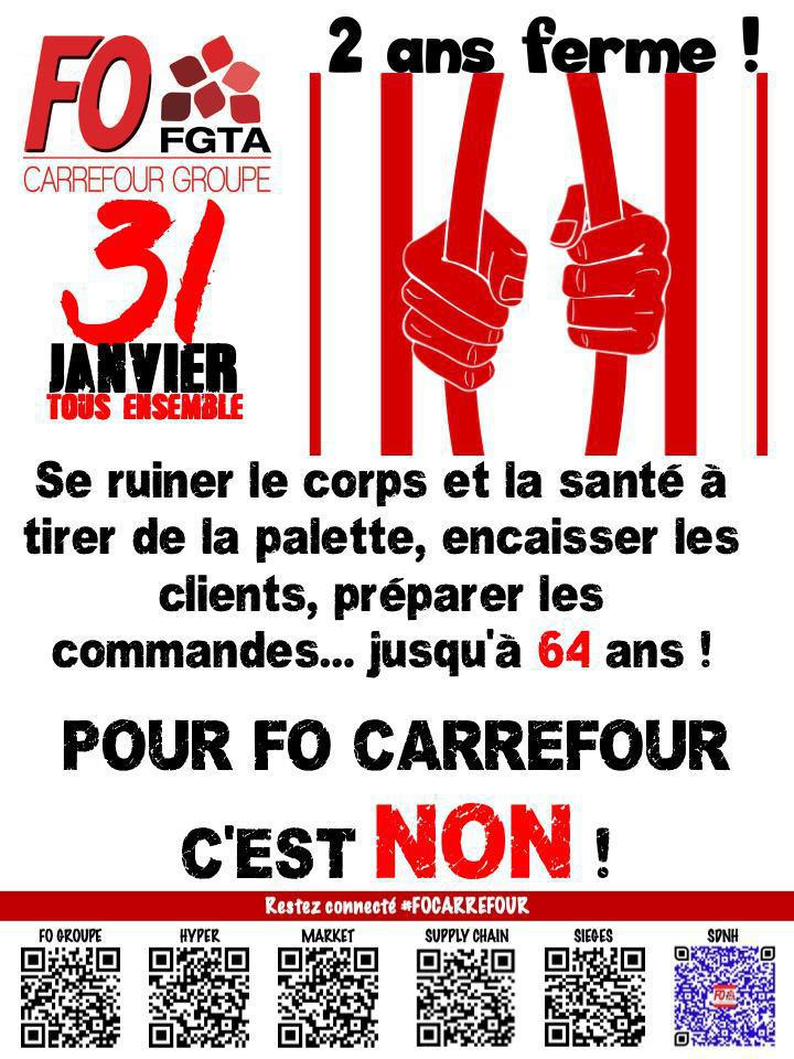 Réforme des retraites : FO Carrefour mobilisé