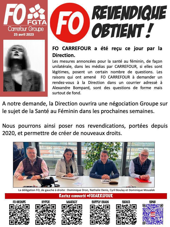 Santé au féminin, FO a été entendu !