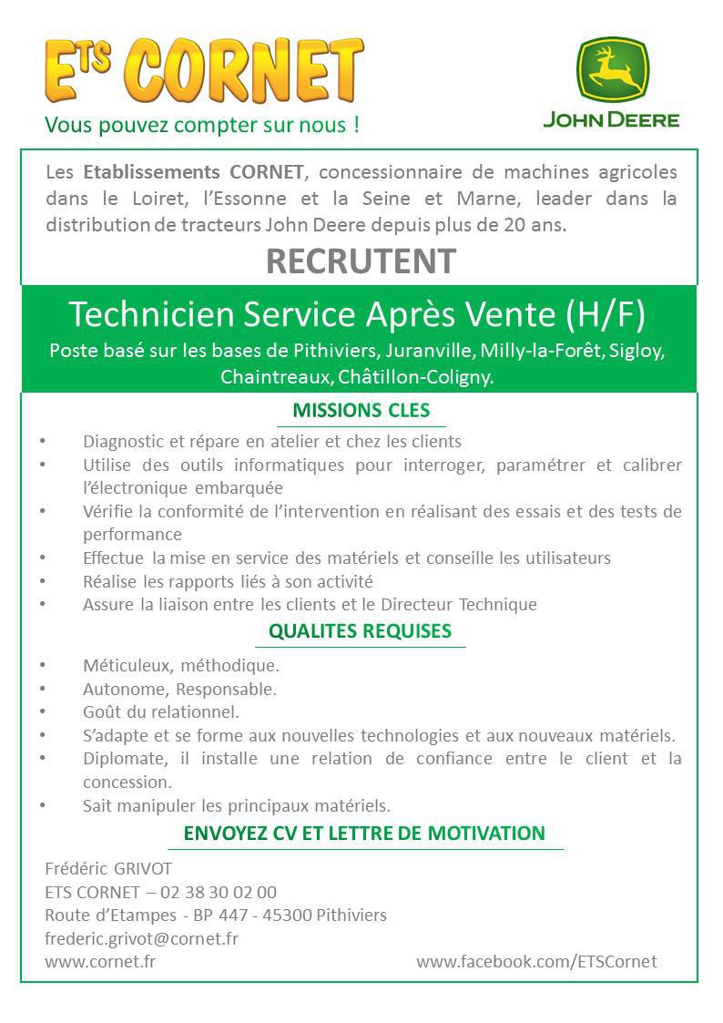 Les Ets Cornet Recrutent