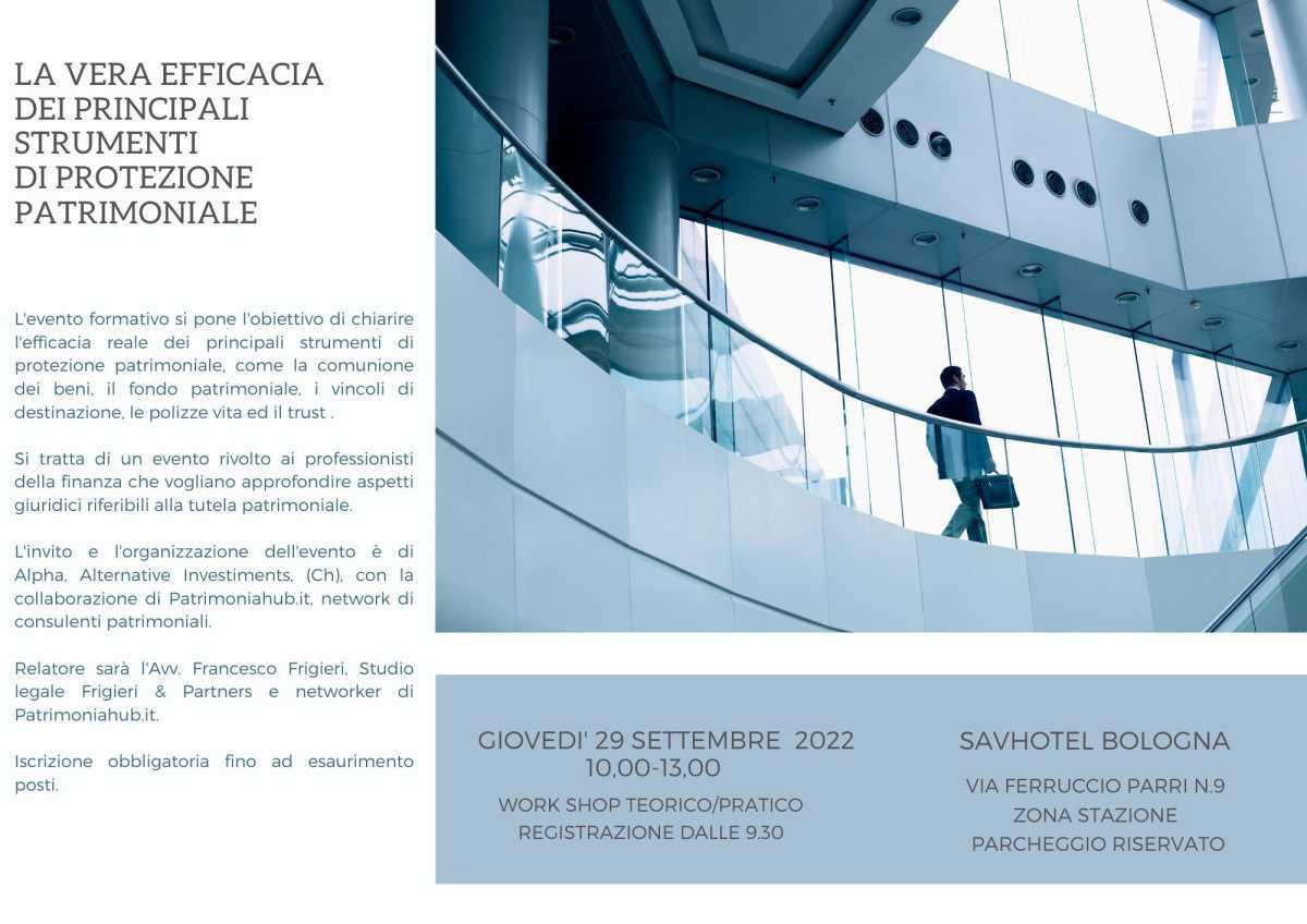 Evento: La vera efficacia degli strumenti di protezione patrimoniale 