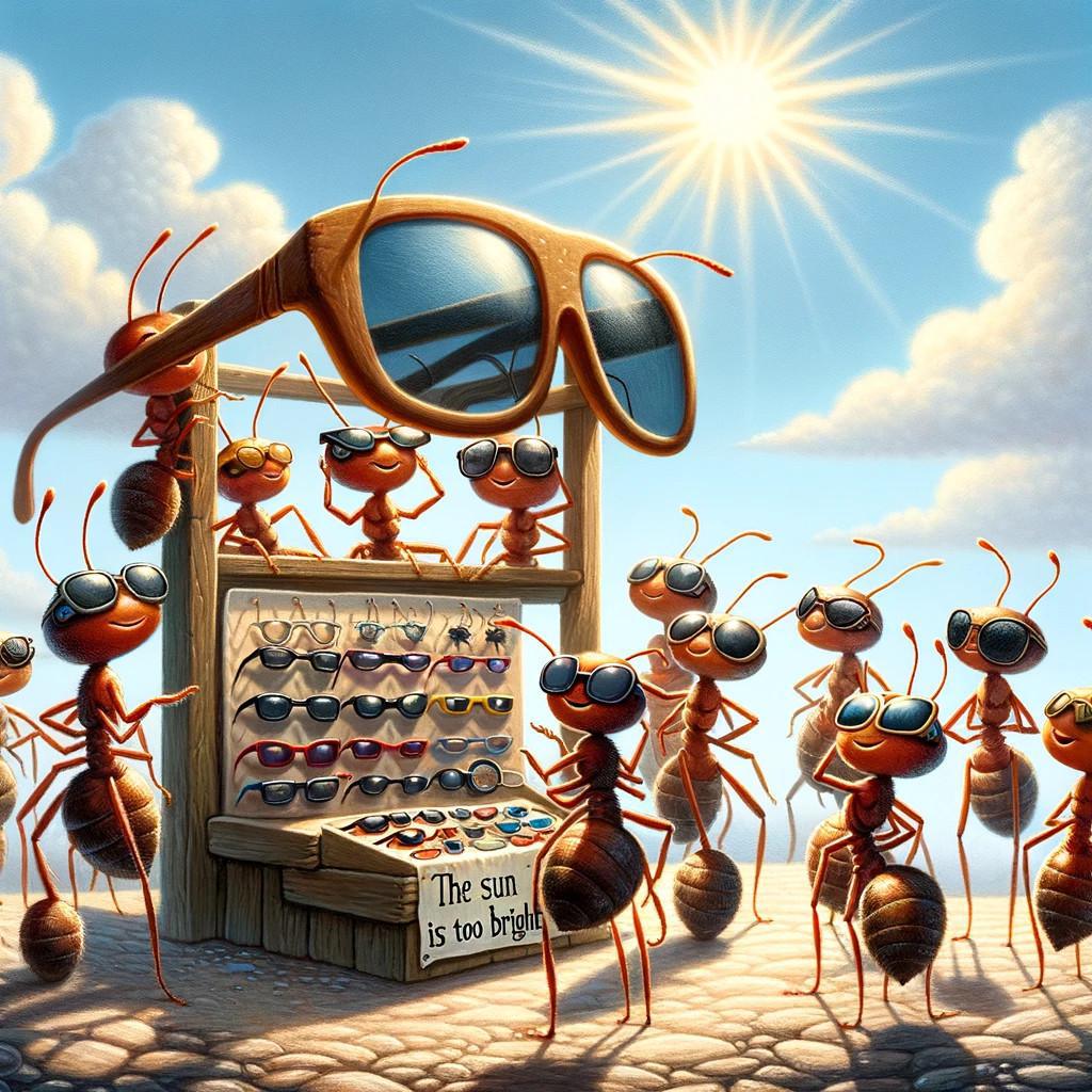 Ants Invent Miniature Sunglasses, Claim "The Sun is Too Bright