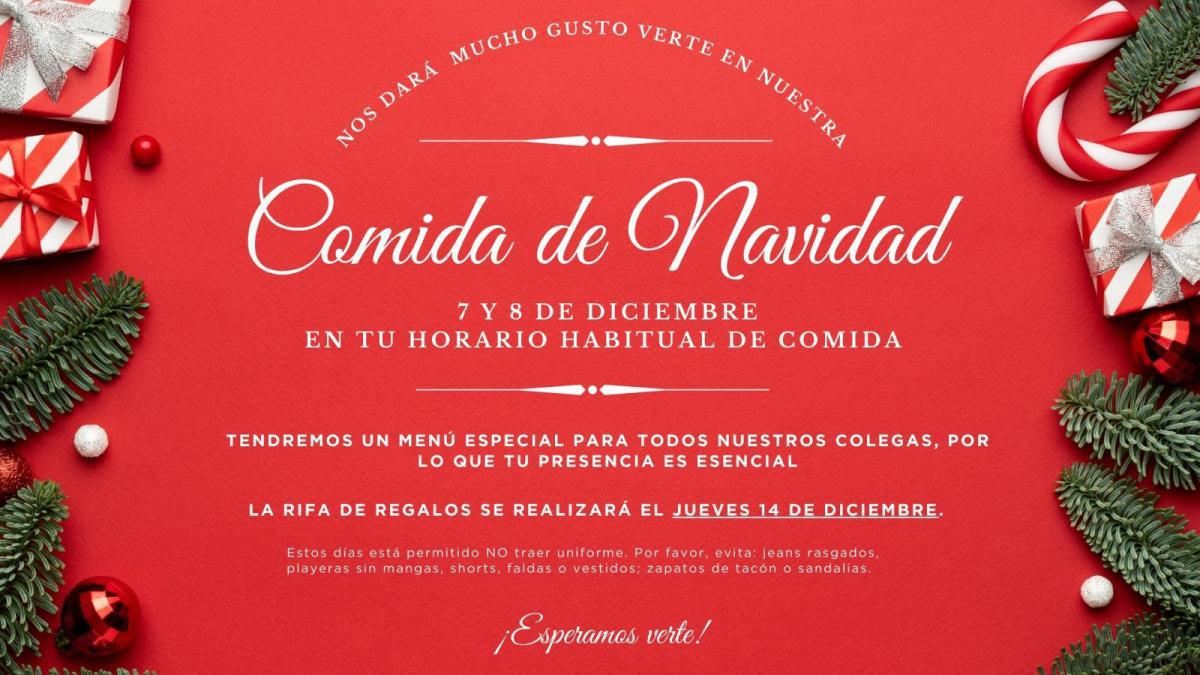  🎄 ¡Te esperamos en nuestra comida navideña! 🎄