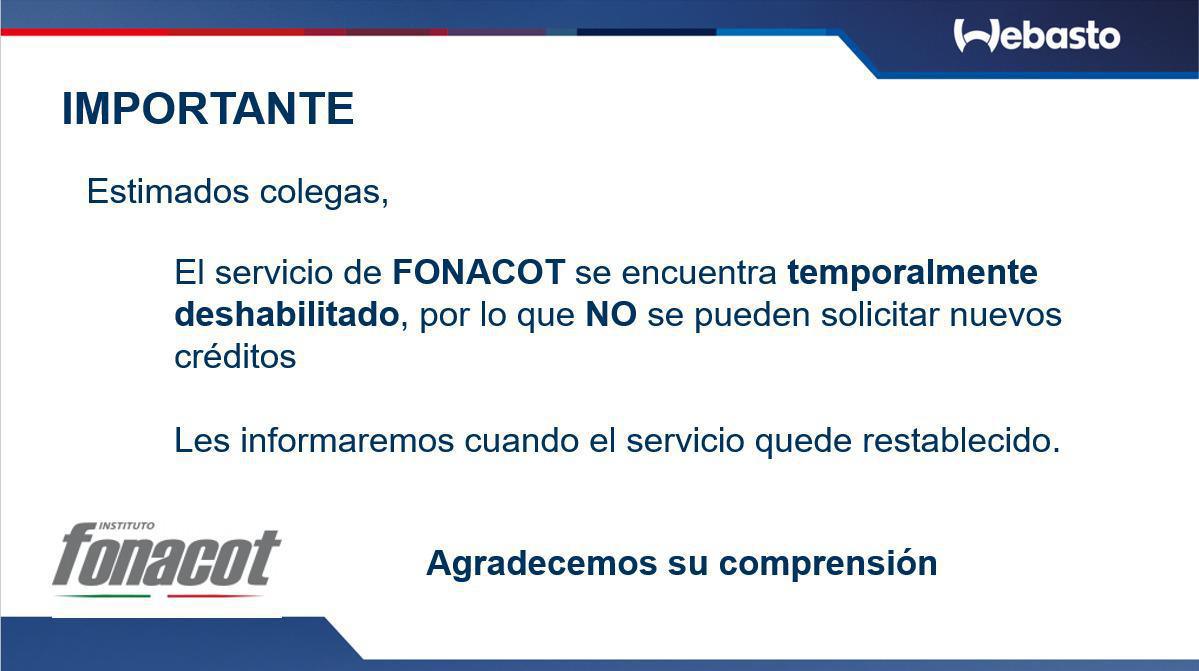 🚨 Servicio FONACOT deshabilitado 🚨