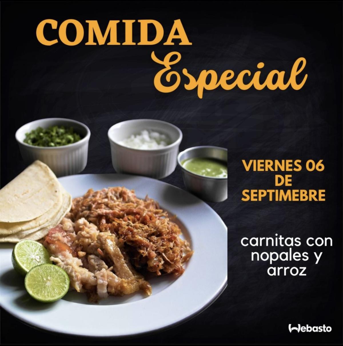 ¡Mañana comida especial! Ricas carnitas