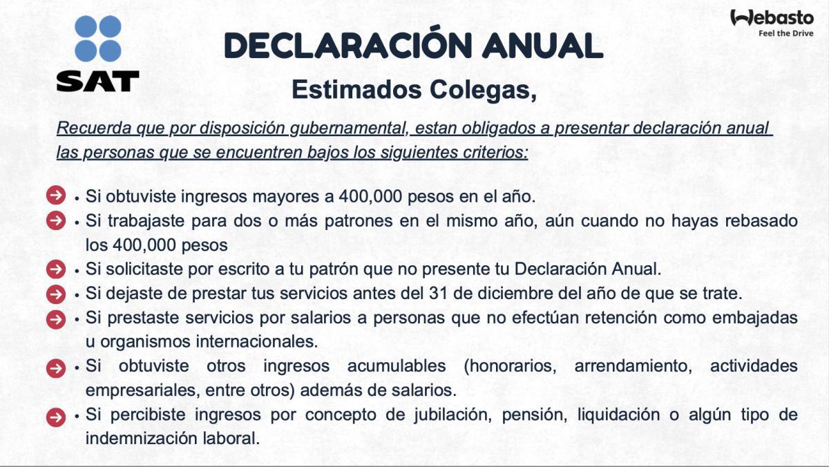 ¡Colegas, tenemos información importante sobre la DECLARACIÓN ANUAL! 