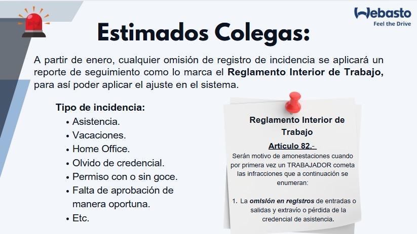 🚨 Importante: cualquier omisión de registro de incidencia, aplicará un reporte 🚨 Da clic para más información 
