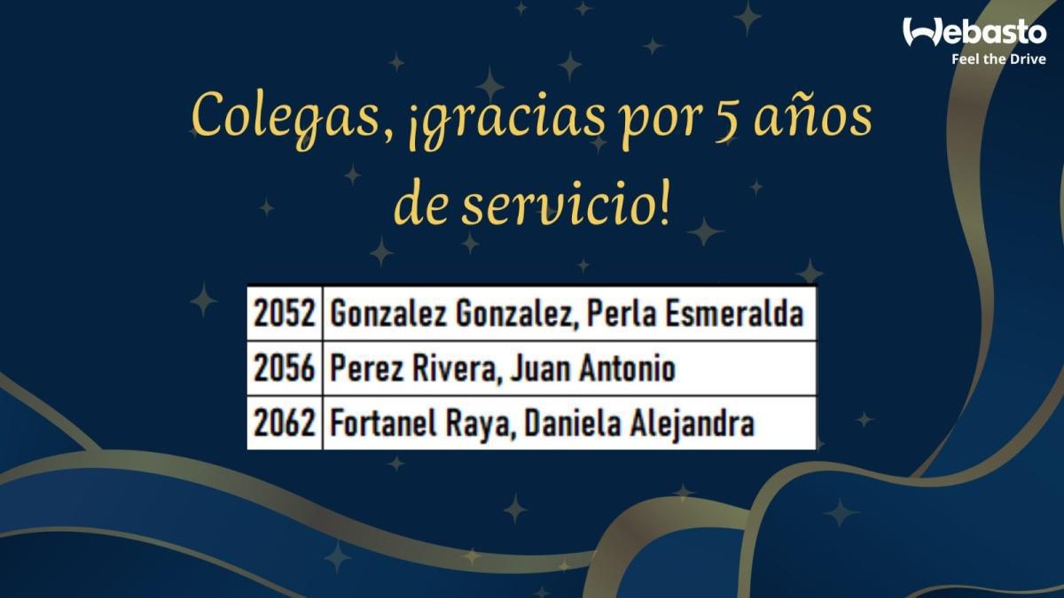 Estimados colegas, gracias por un año más de dedicación. Gracias por tu compromiso y por ser parte de la familia Webasto!