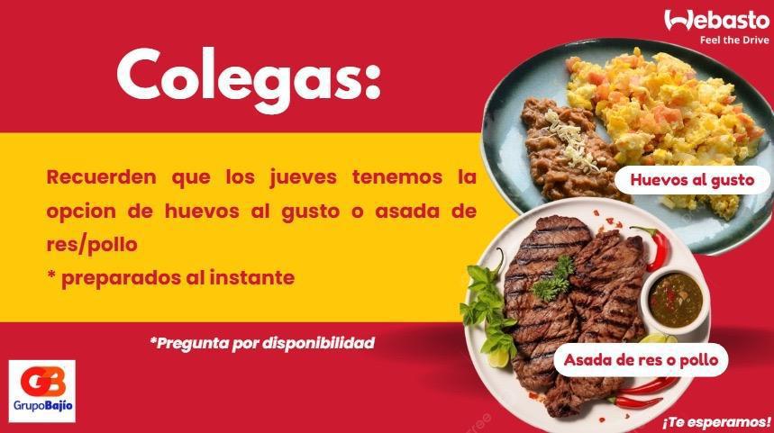 El jueves te esperamos en el comedor 🍳