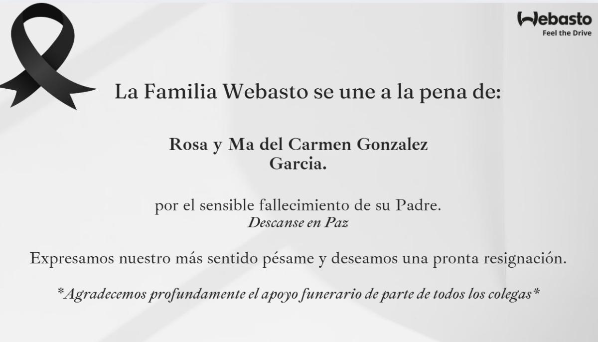 La familia Webasto se une a la pena de Rosa y Ma del Carmen González García 