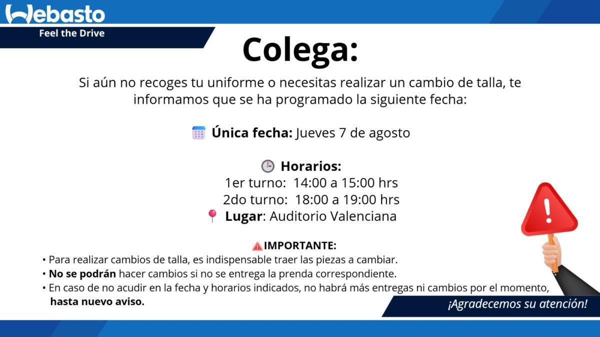 Tenemos fecha para el cambio de uniforme, consulta los detalles