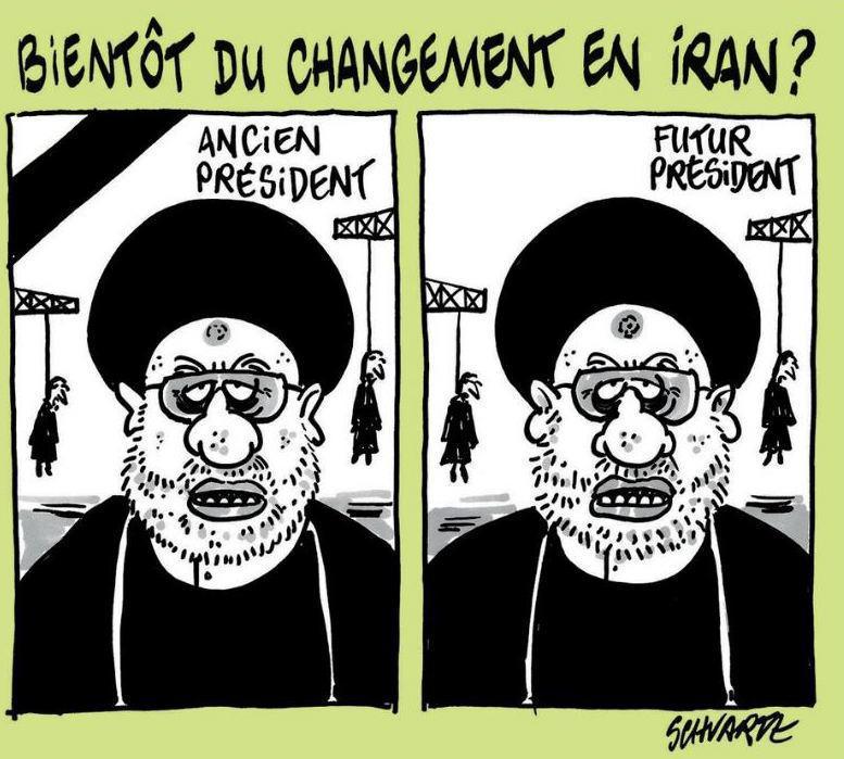 Charlie Hebdo publie des caricatures controversées après la mort d'Ebrahim Raïssi Charlie Hebdo publie des caricatures controversées après la mort d'Ebrahim Raïssi