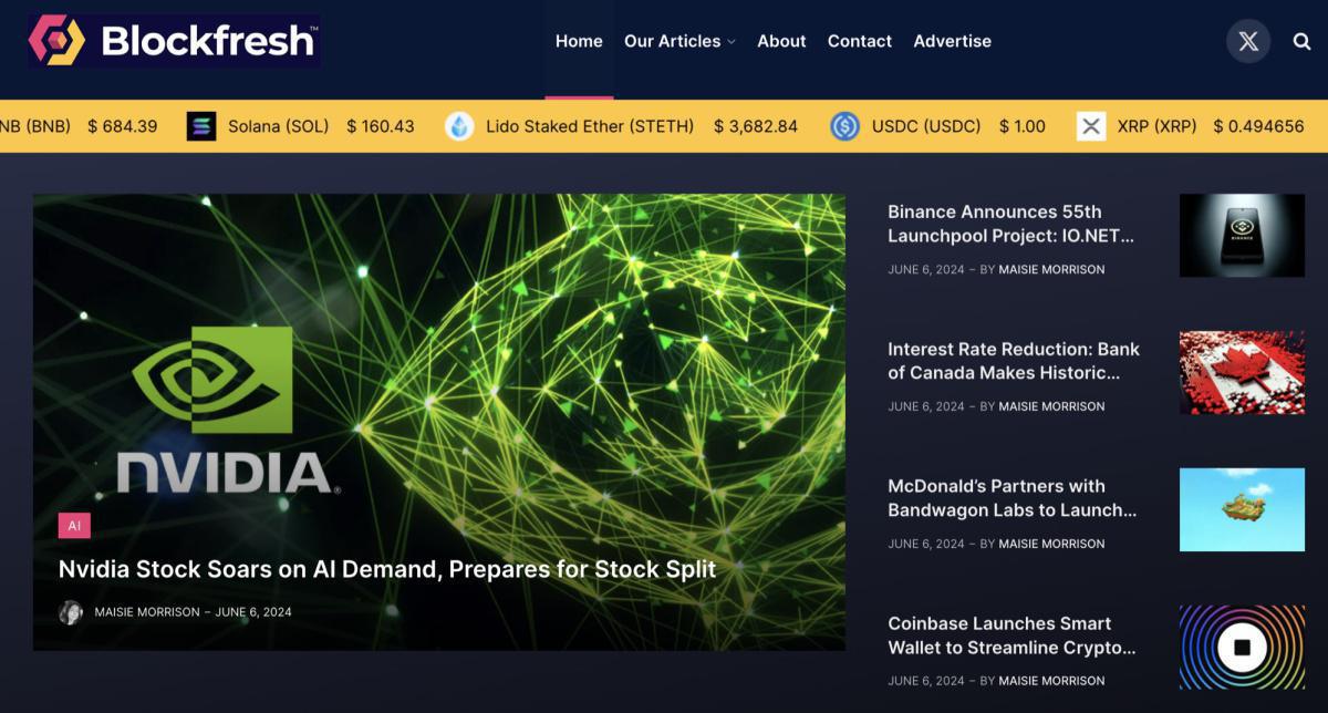 Blockfresh.com : La nouvelle référence pour les passionnés de cryptos, NFT et Web 3 Blockfresh.com : La nouvelle référence pour les passionnés de cryptos, NFT et Web 3