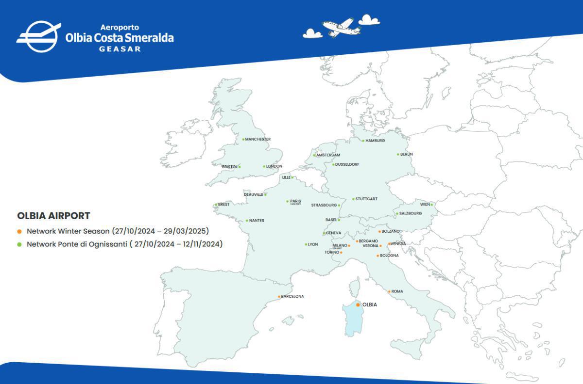 Aeroporto Olbia: al via la stagione Winter 2024-25 Aeroporto Olbia: al via la stagione Winter 2024-25