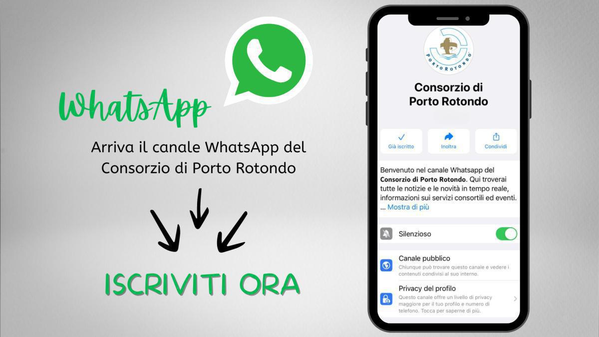 Il Consorzio di Porto Rotondo apre il suo canale WhatsApp Il Consorzio di Porto Rotondo apre il suo canale WhatsApp