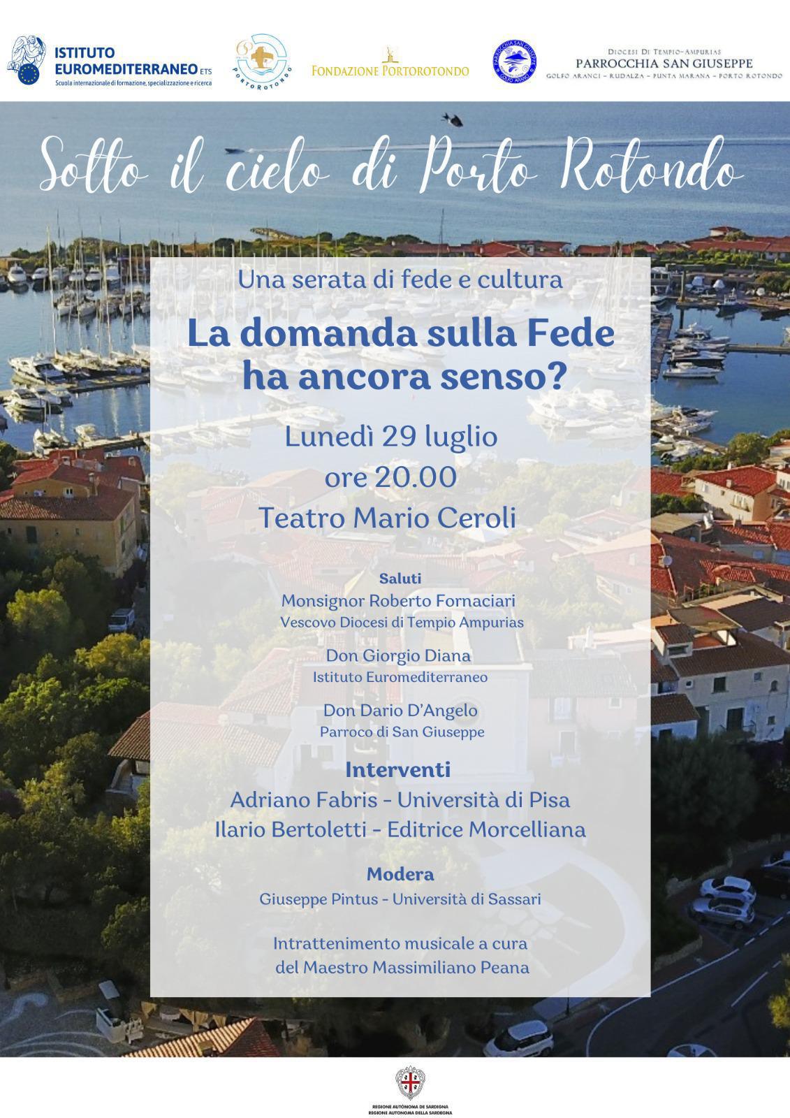 Sotto il cielo di Porto Rotondo. Serata di fede e cultura Sotto il cielo di Porto Rotondo. Serata di fede e cultura