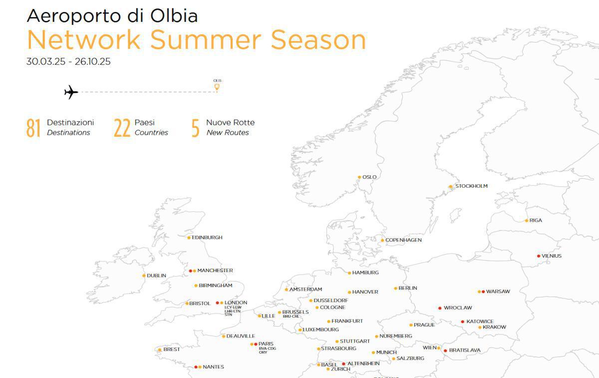 Aeroporto di Olbia: crescita record e nuove rotte per la Summer 2025 Aeroporto di Olbia: crescita record e nuove rotte per la Summer 2025