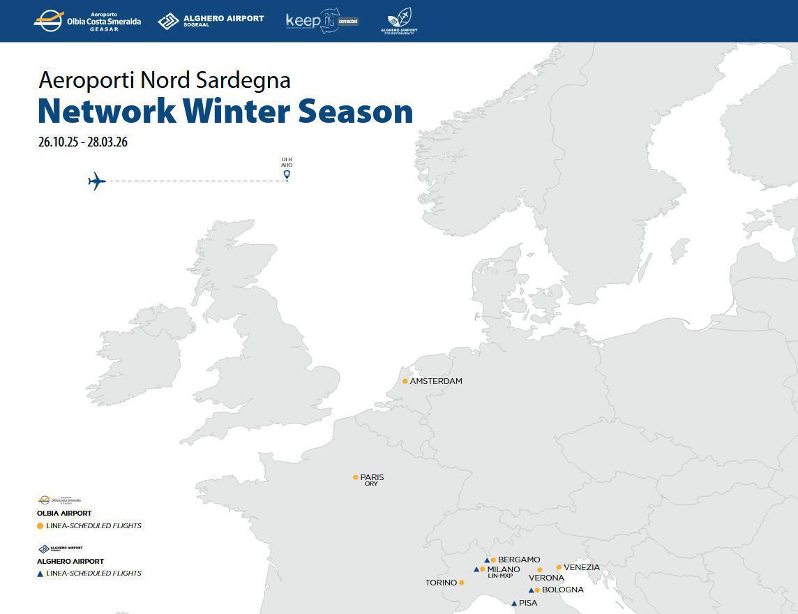 Aeroporto Olbia: al via la stagione Winter 2025-26