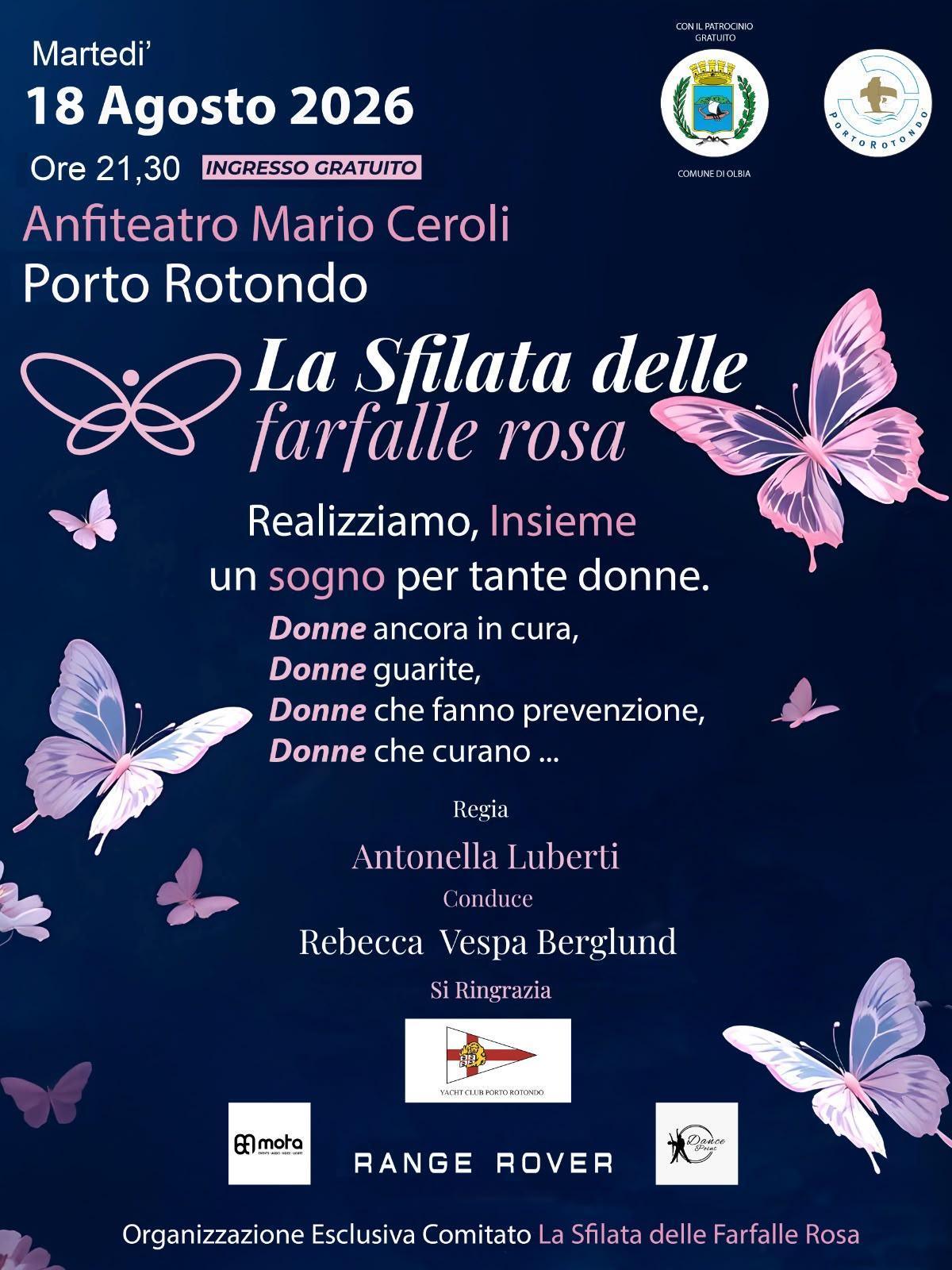 Farfalle Rosa a Porto Rotondo: una serata dedicata alla forza delle donne e alla prevenzione