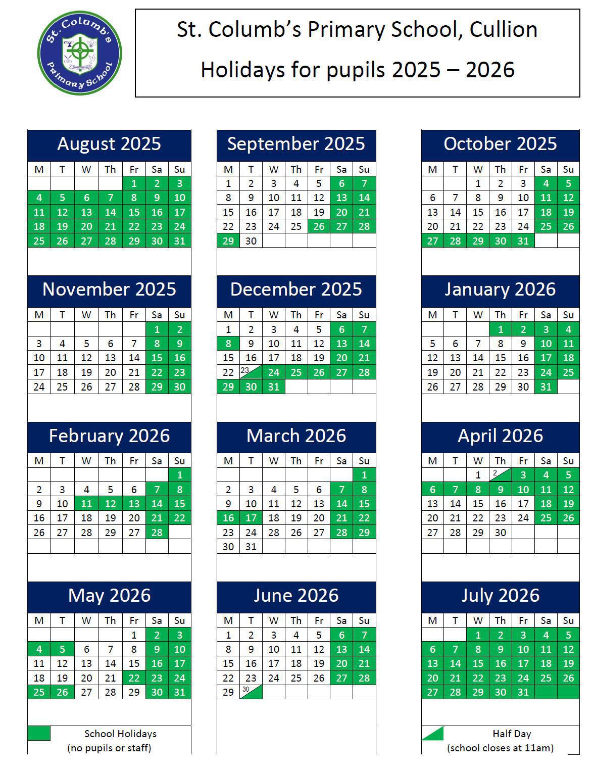 2025 2026 Holiday List