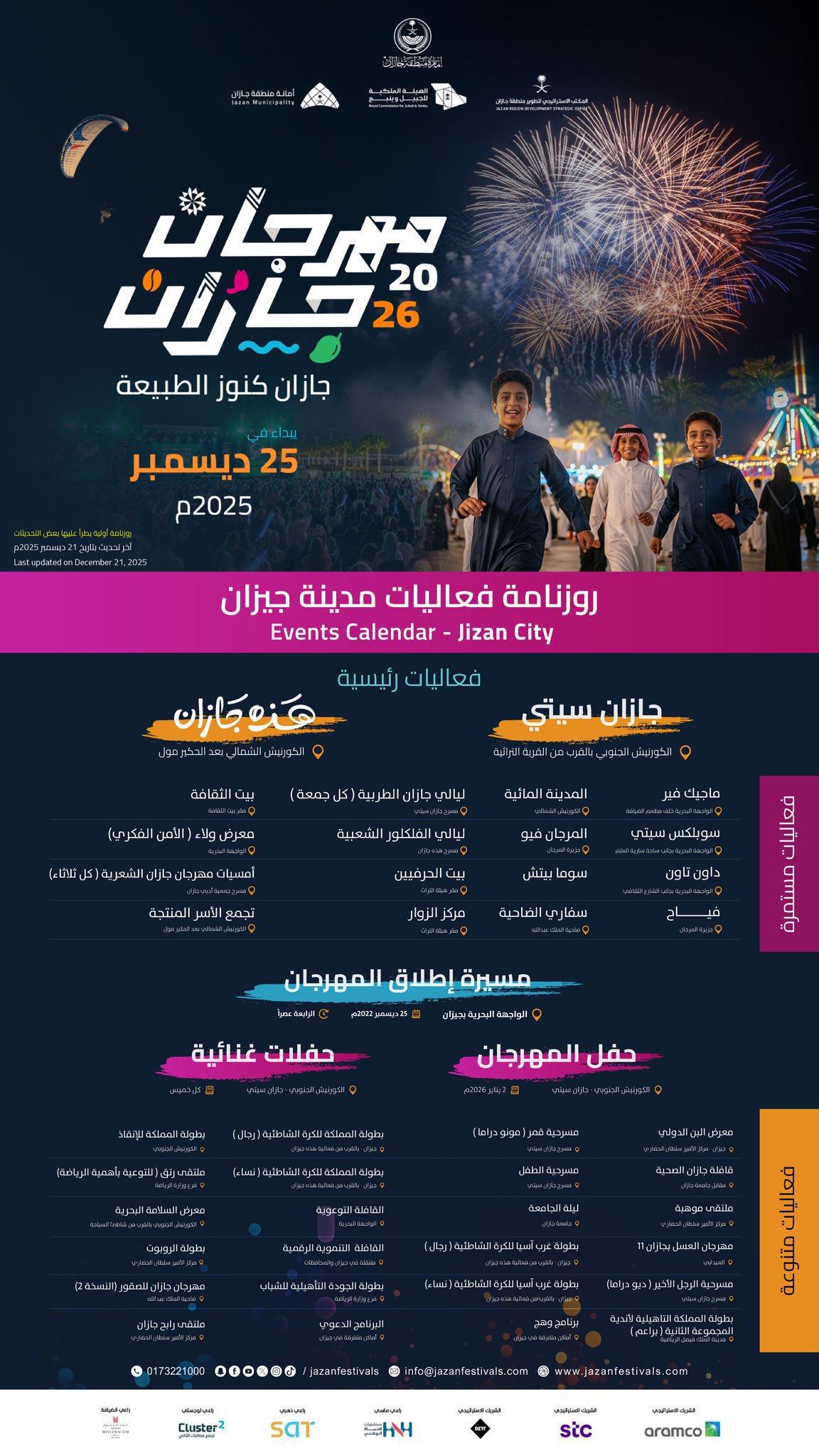 مهرجان جازان 2026 ينطلق بـ "كنوز الطبيعة" وتنوع غير مسبوق في الفعاليات