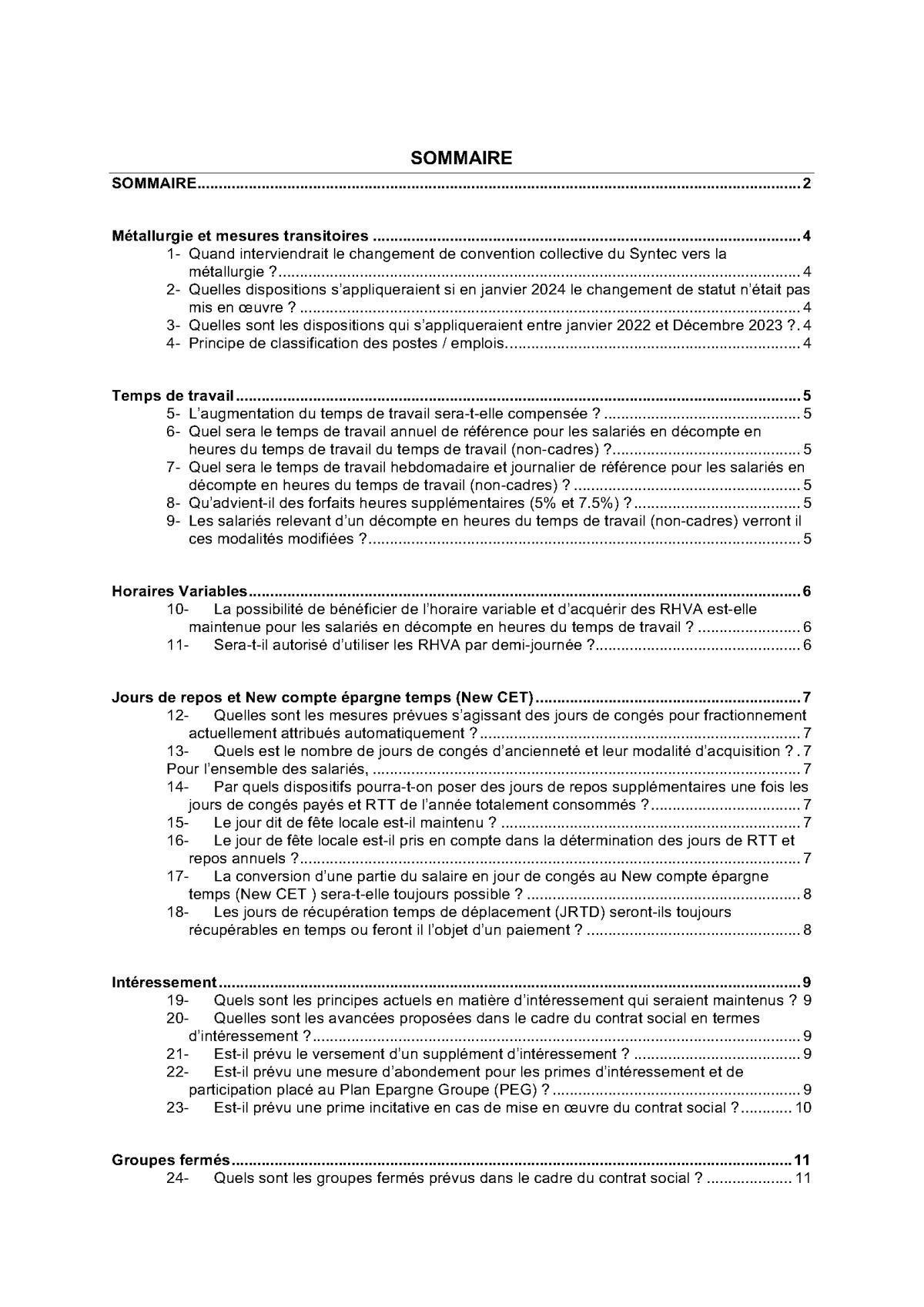 Foire aux questions du contrat social 