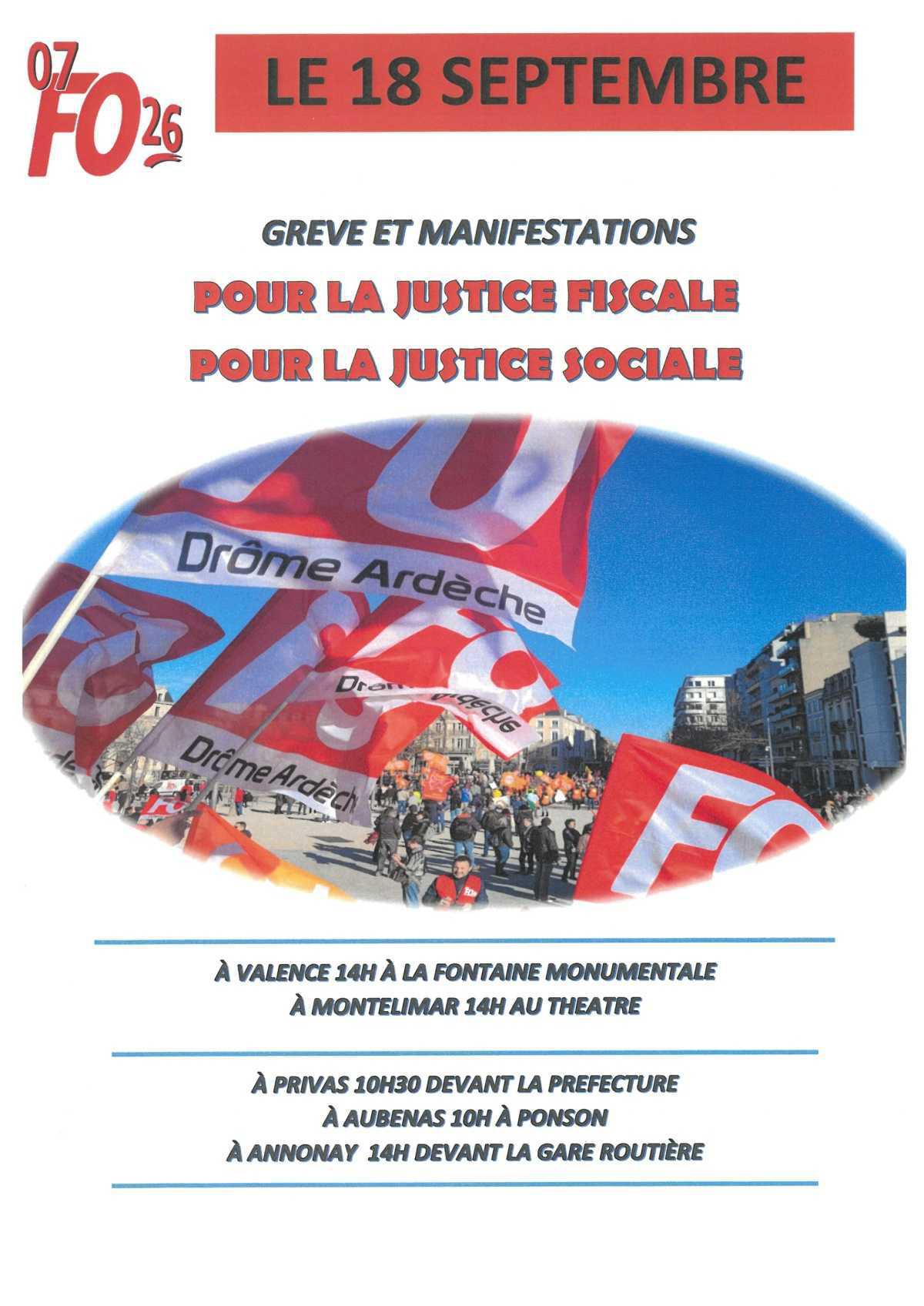 Grève FO du Jeudi 18 Septembre