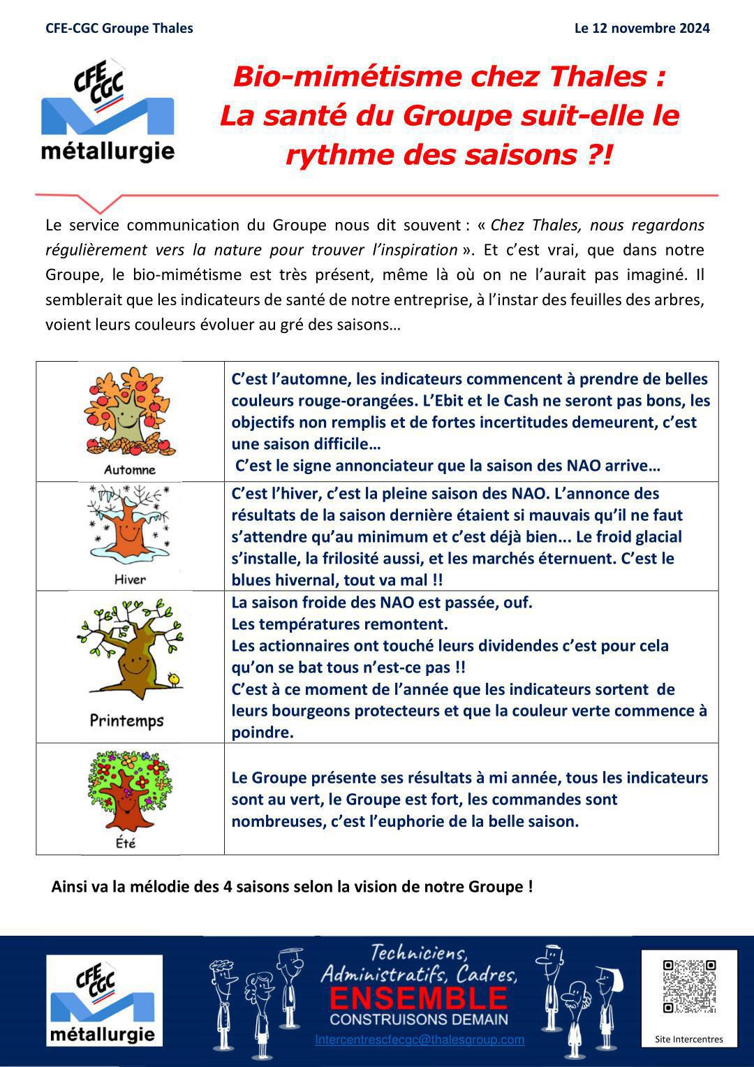 THALES, le cycle des saisons