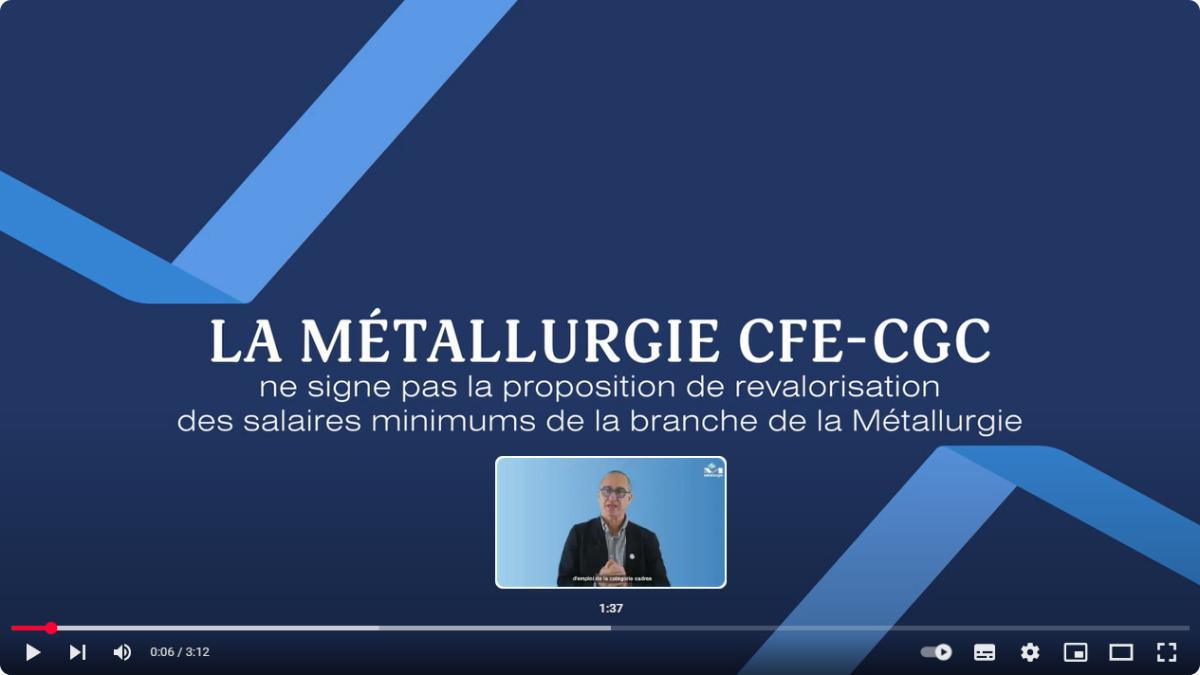La Métallurgie CFE-CGC ne signe pas la proposition des salaires minimums de la branche