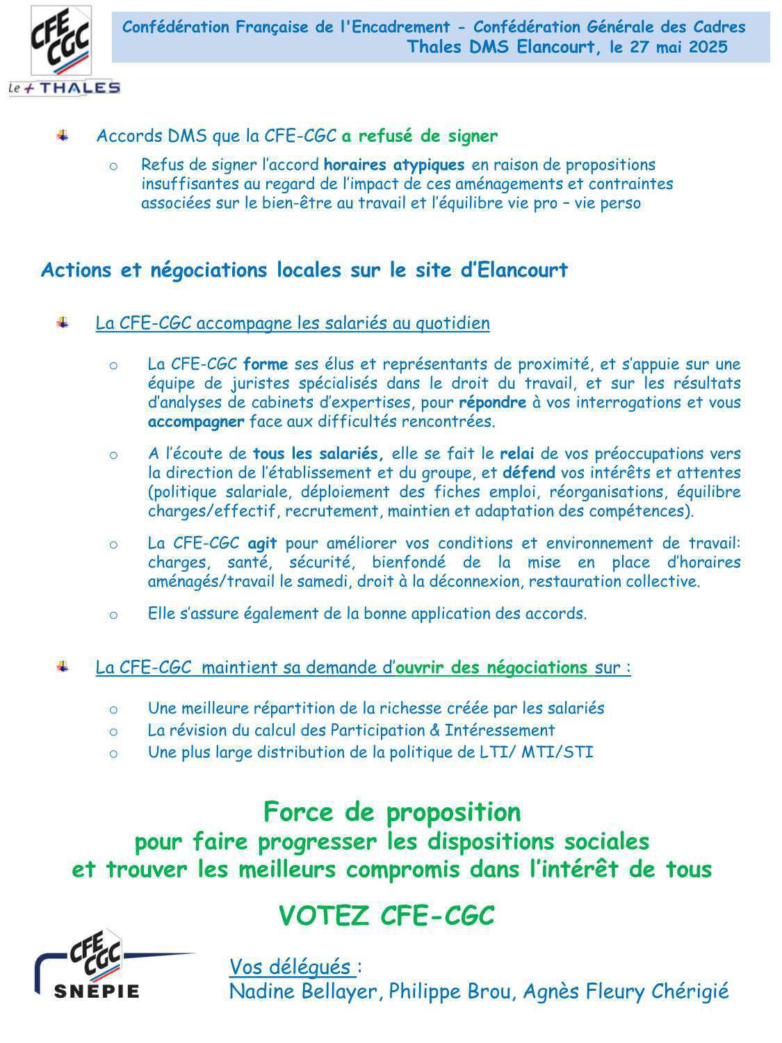 DMS Elancourt : Tract n° 1 du 27 mai 2025