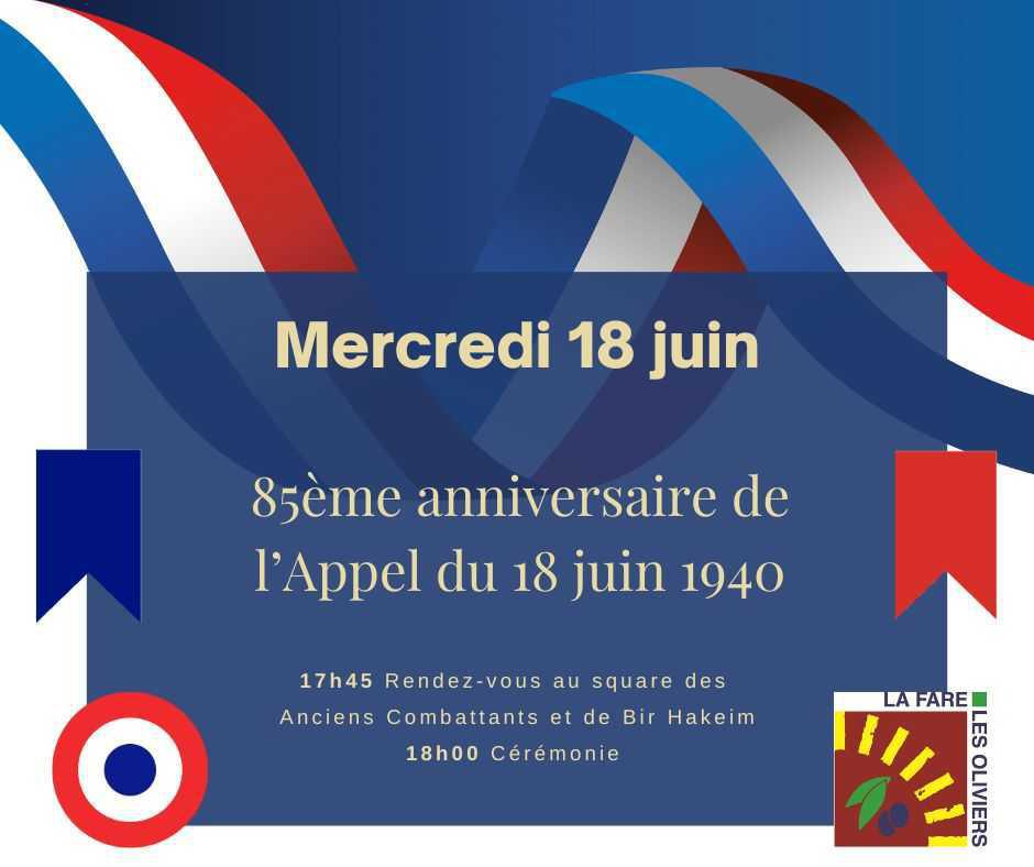 Anniversaire de l’Appel du 18 juin 1940