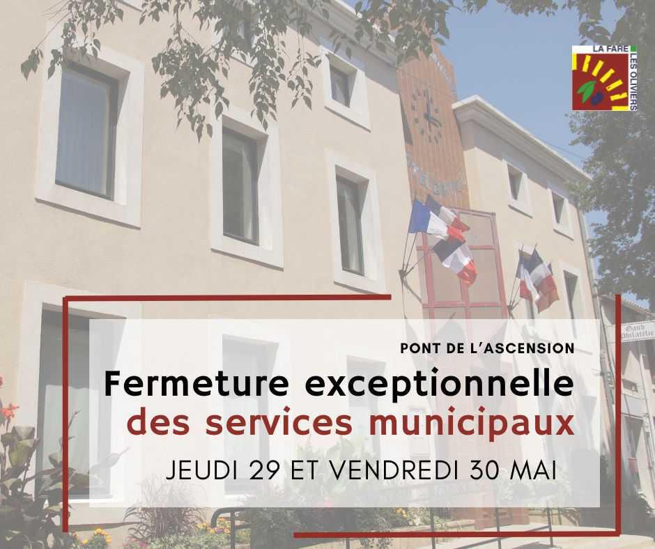 Pont de l'Ascension - fermeture exceptionnelle des services municipaux