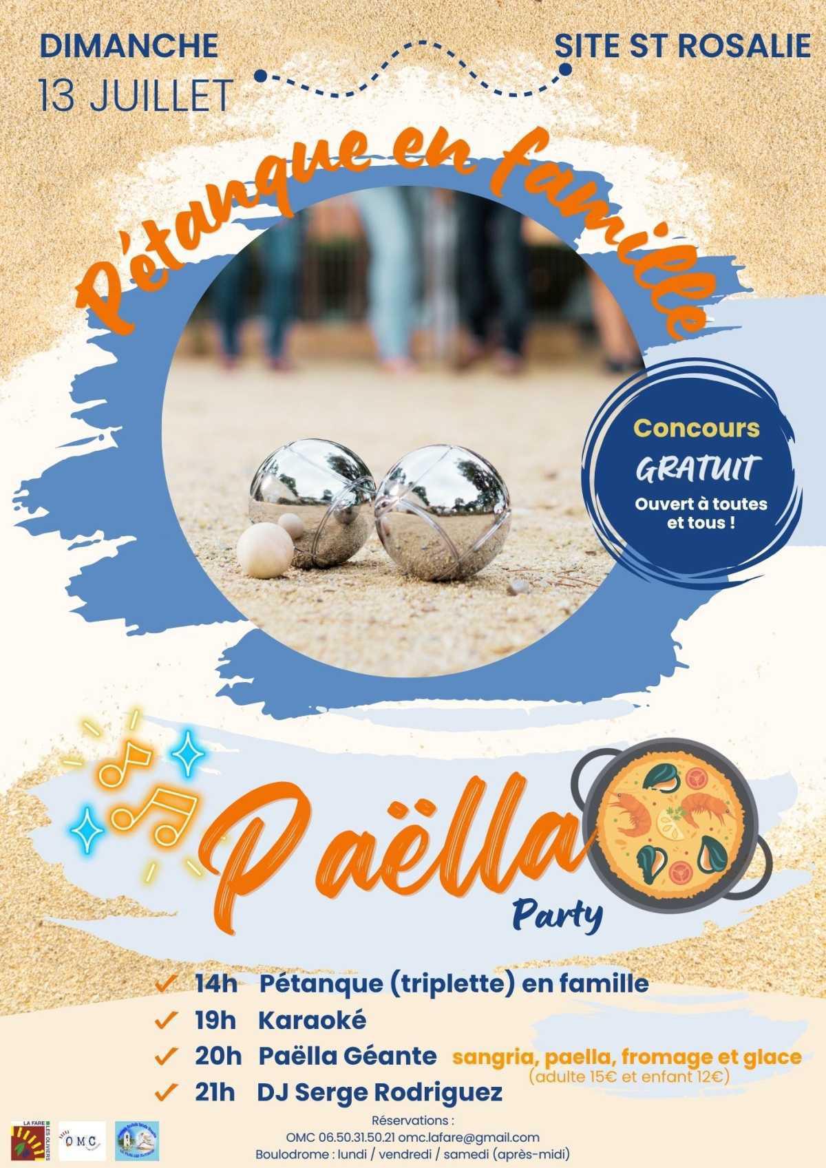 Pétanque en famille et paëlla