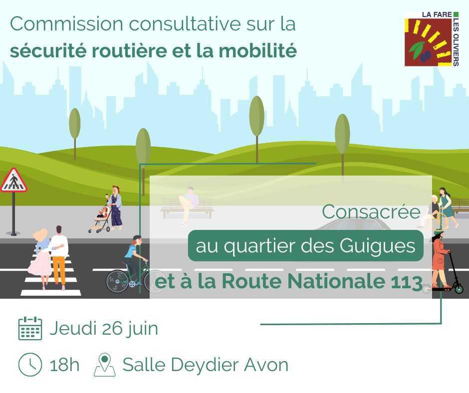 Prochaine réunion de la commission consultative sur la sécurité routière et la mobilité