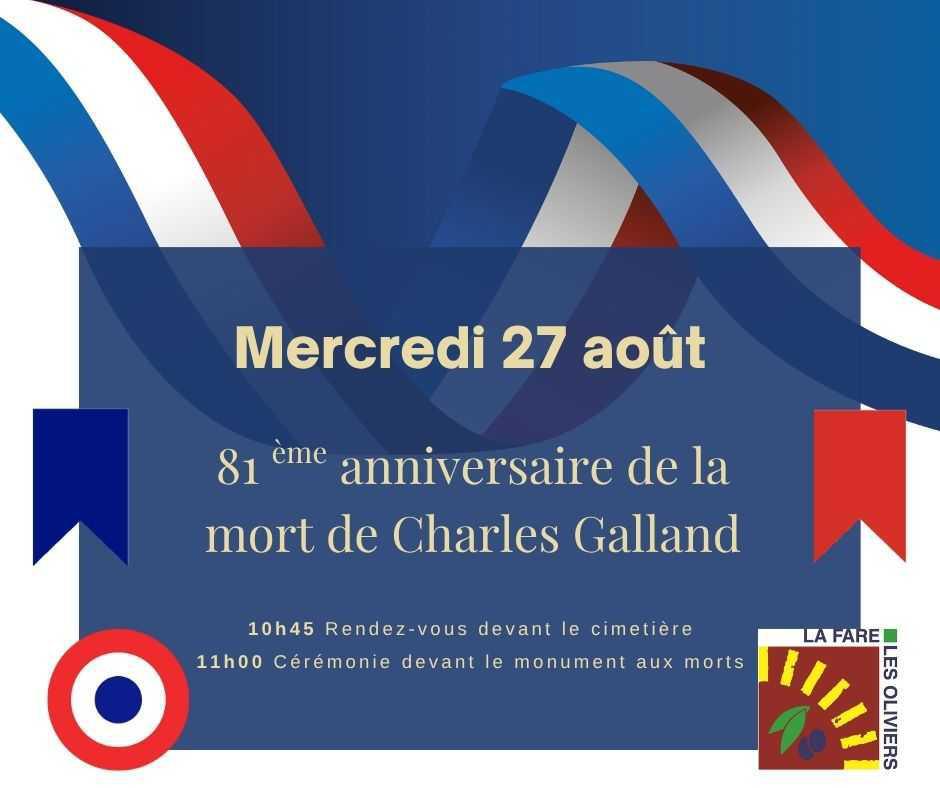 Cérémonie en hommage au resistant Farenc Charles Galland