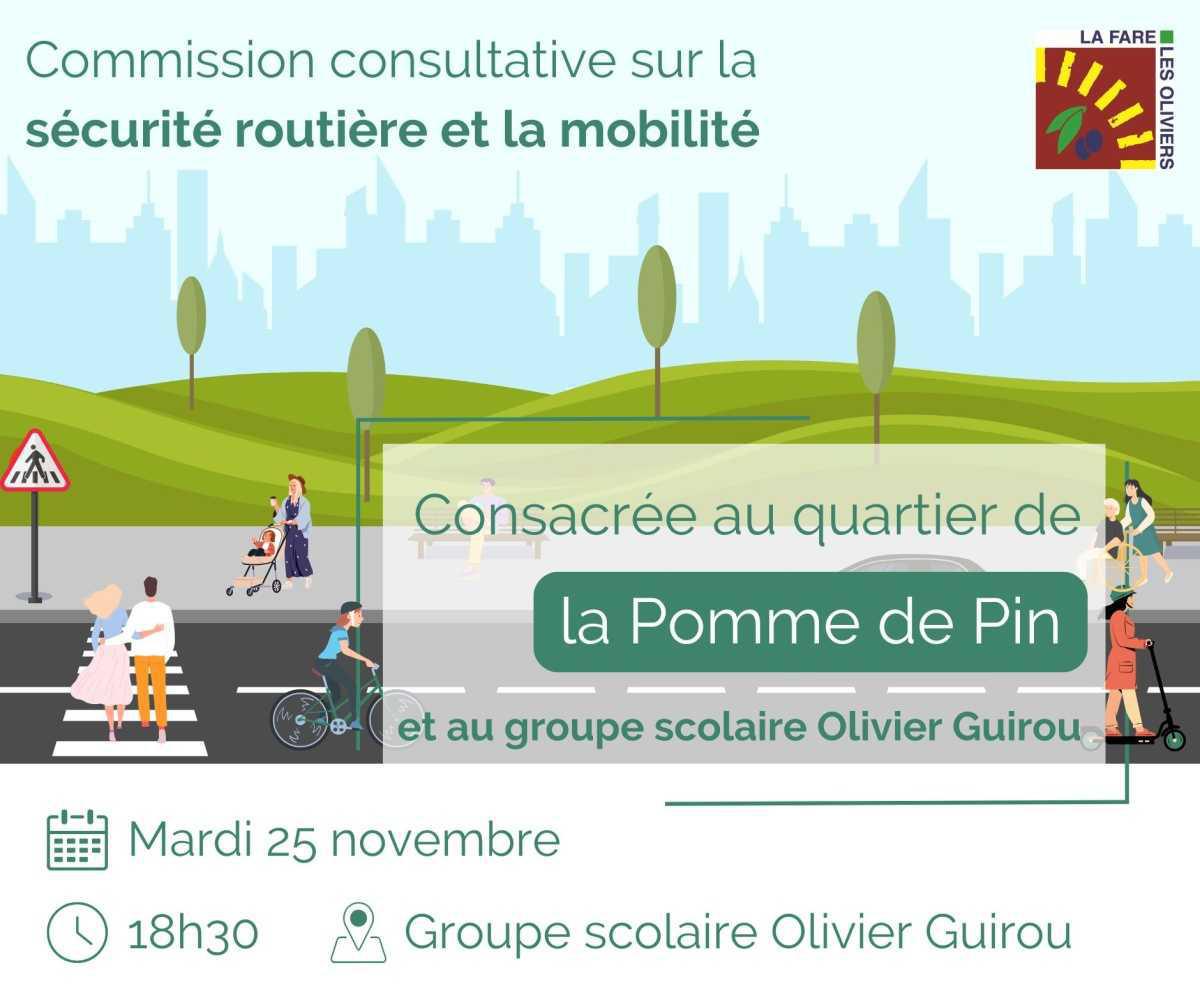 Le prochain atelier de la Commission consultative sur la sécurité routière et la mobilité, c'est le mardi 25 novembre