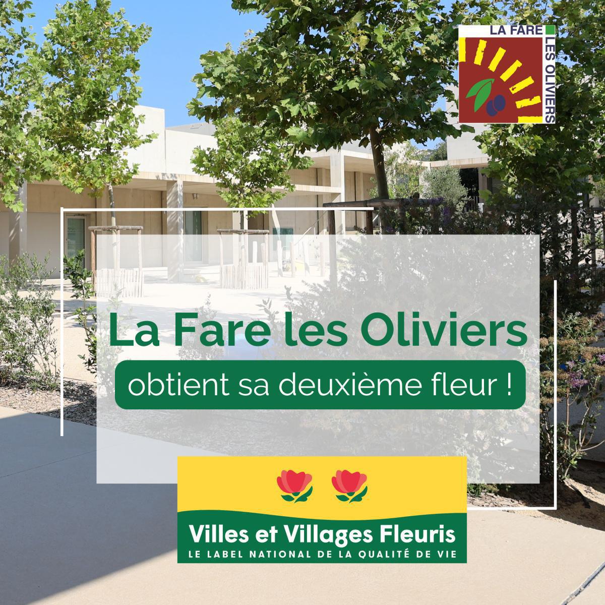 Villes et Villages Fleuris – La Fare les Oliviers obtient une deuxième fleur !