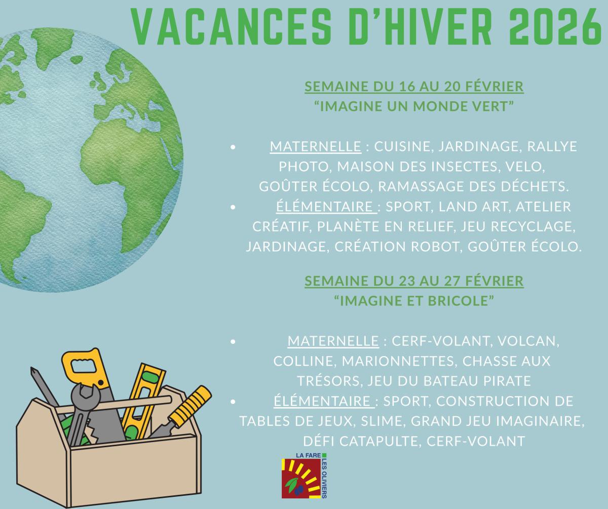 Centre de loisirs - pensez à effectuer vos réservations pour les vacances d'hiver !