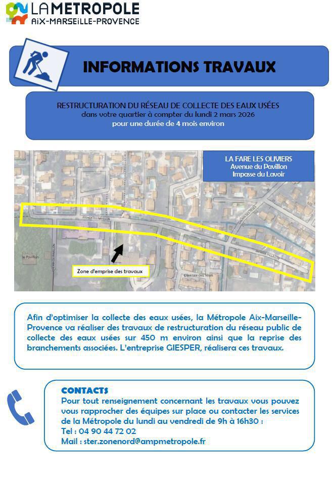 Avenue du Pavillon : travaux sur le réseau de collecte des eaux usées